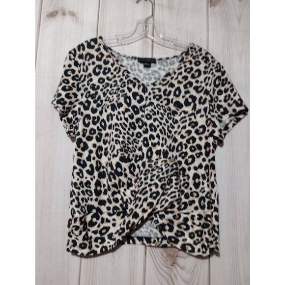 Sanctuary Shirt Ladies Extra Large Cheetah Print Short Sleeve Mob Wife - Picture 1 of 7